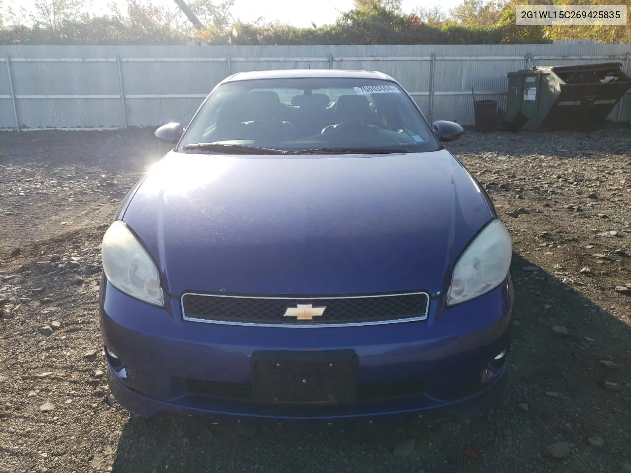 2006 Chevrolet Monte Carlo Ss VIN: 2G1WL15C269425835 Lot: 76843484