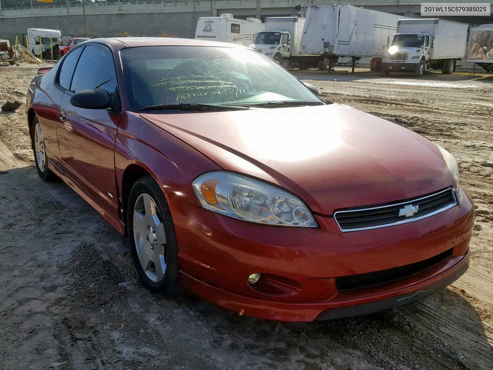 2007 Chevrolet Monte Carlo Ss VIN: 2G1WL15C579385025 Lot: 70409314