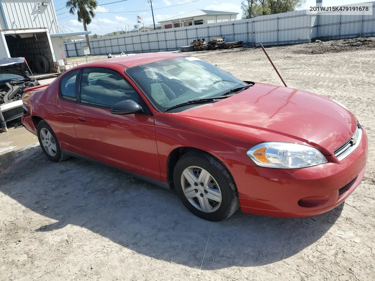 2007 Chevrolet Monte Carlo Ls VIN: 2G1WJ15K479191678 Lot: 77086664