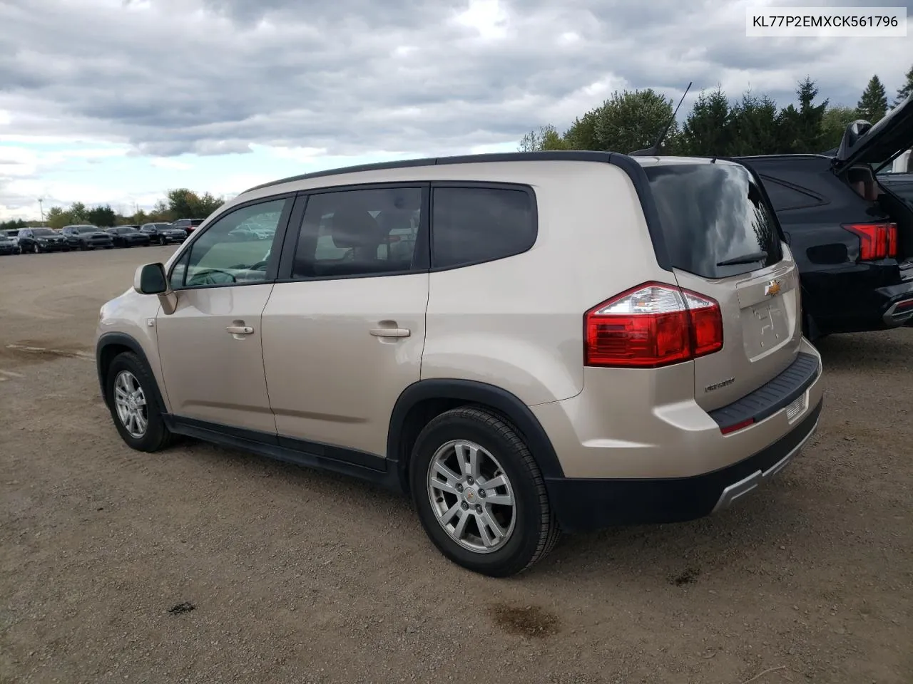 2012 Chevrolet Orlando Lt VIN: KL77P2EMXCK561796 Lot: 75188244