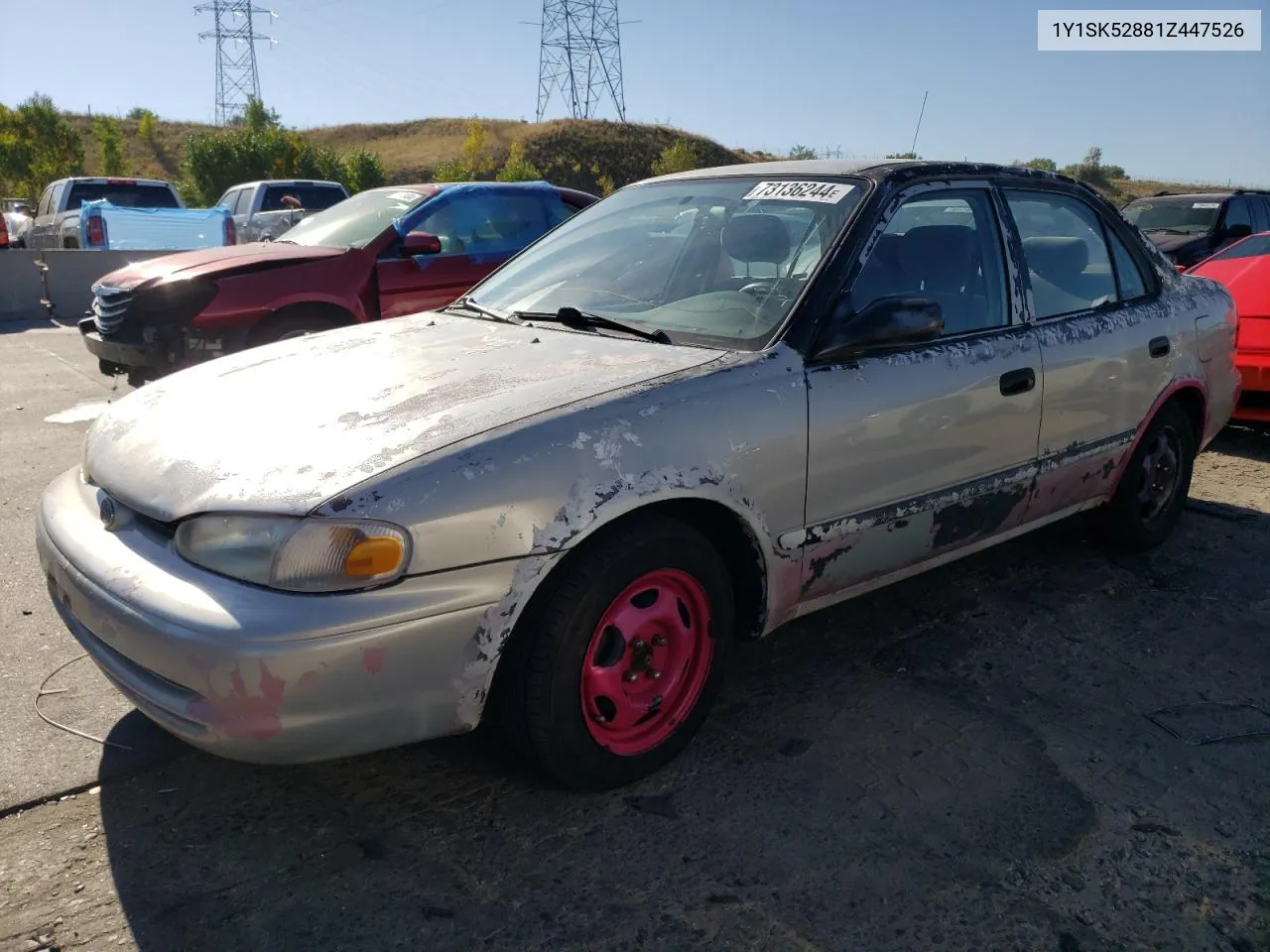 2001 Chevrolet Geo Prizm Base VIN: 1Y1SK52881Z447526 Lot: 73136244