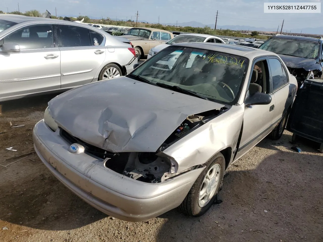 2001 Chevrolet Geo Prizm Base VIN: 1Y1SK52811Z447755 Lot: 74622324