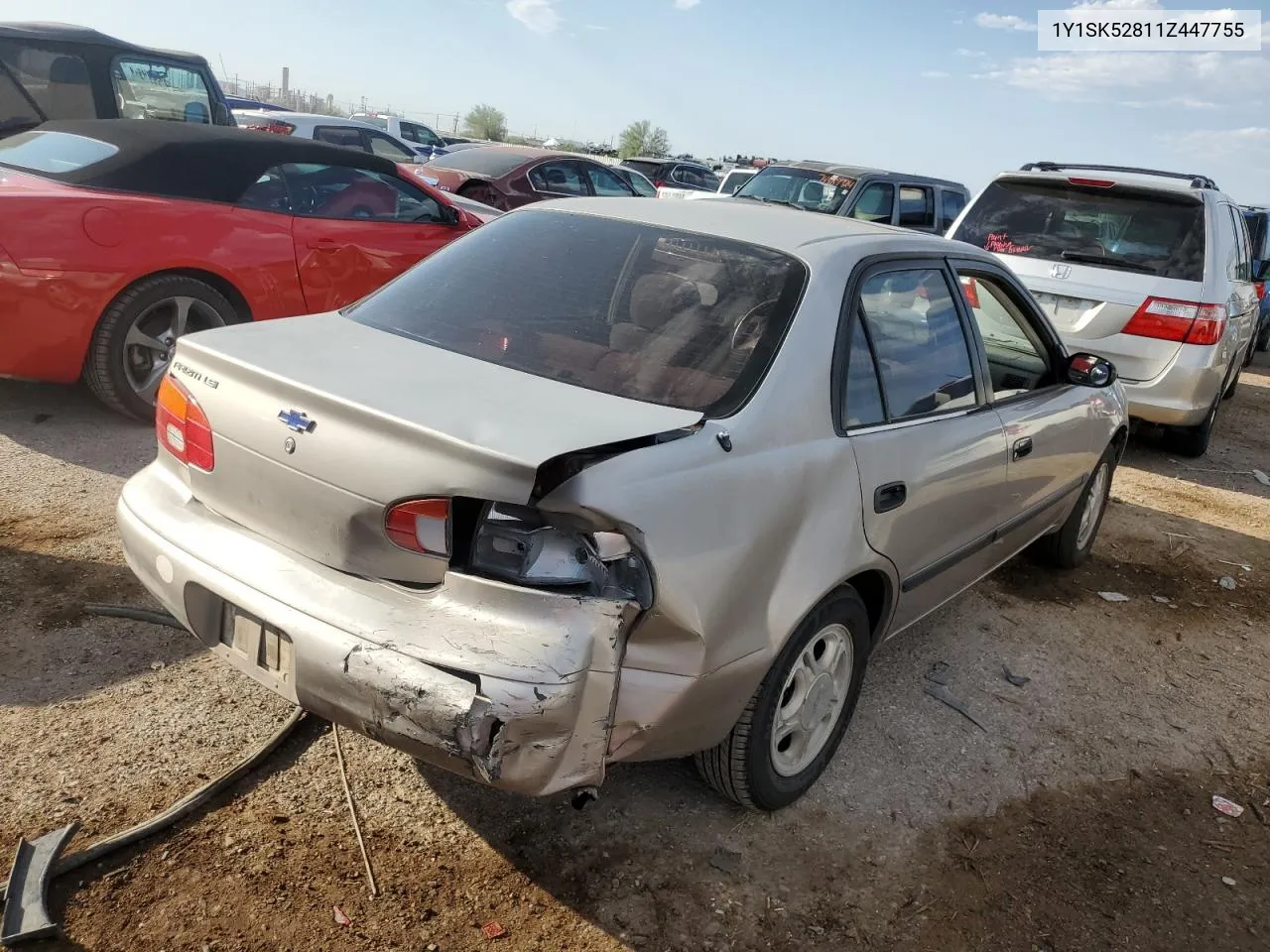 2001 Chevrolet Geo Prizm Base VIN: 1Y1SK52811Z447755 Lot: 74622324