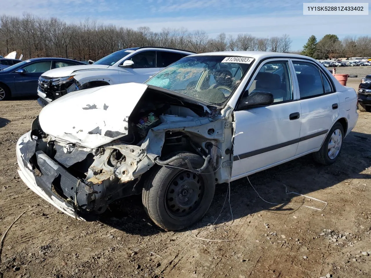 2001 Chevrolet Geo Prizm Base VIN: 1Y1SK52881Z433402 Lot: 81266503