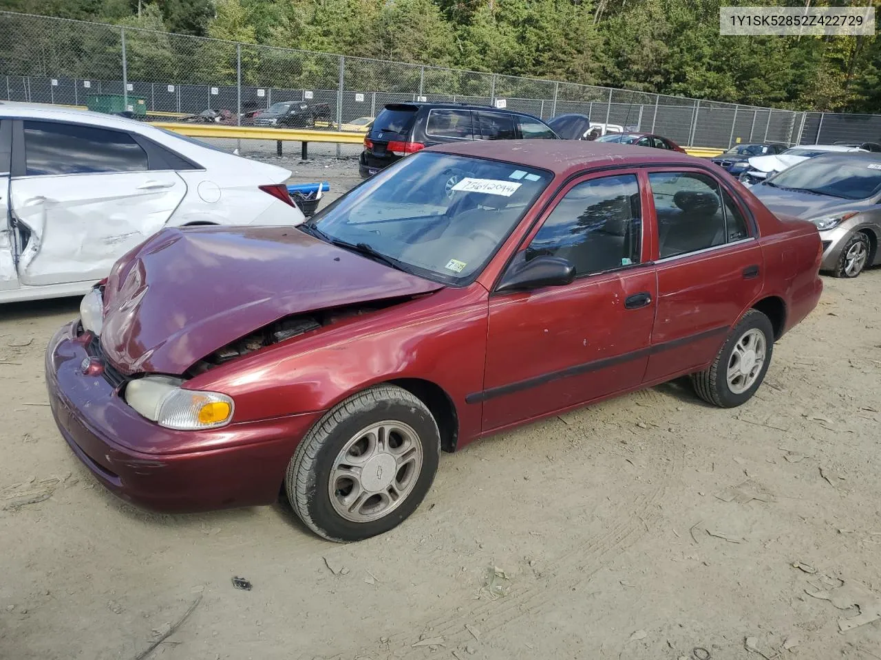 2002 Chevrolet Geo Prizm Base VIN: 1Y1SK52852Z422729 Lot: 75642094