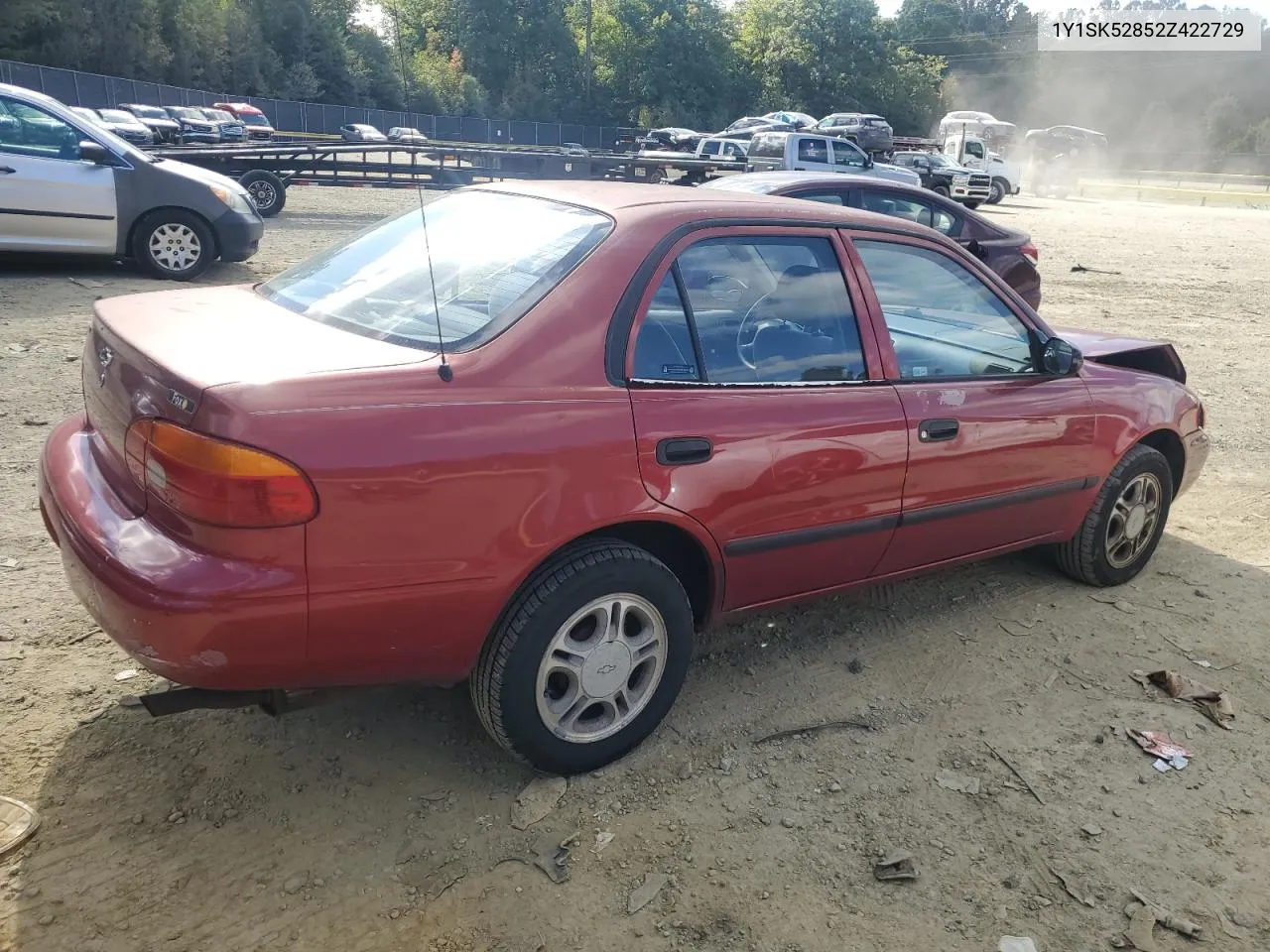 2002 Chevrolet Geo Prizm Base VIN: 1Y1SK52852Z422729 Lot: 75642094