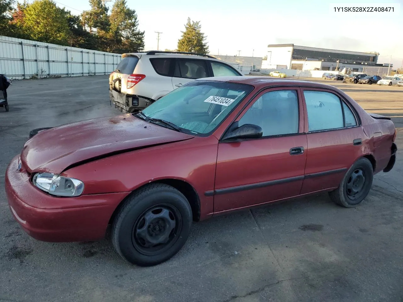 2002 Chevrolet Geo Prizm Base VIN: 1Y1SK528X2Z408471 Lot: 76451034