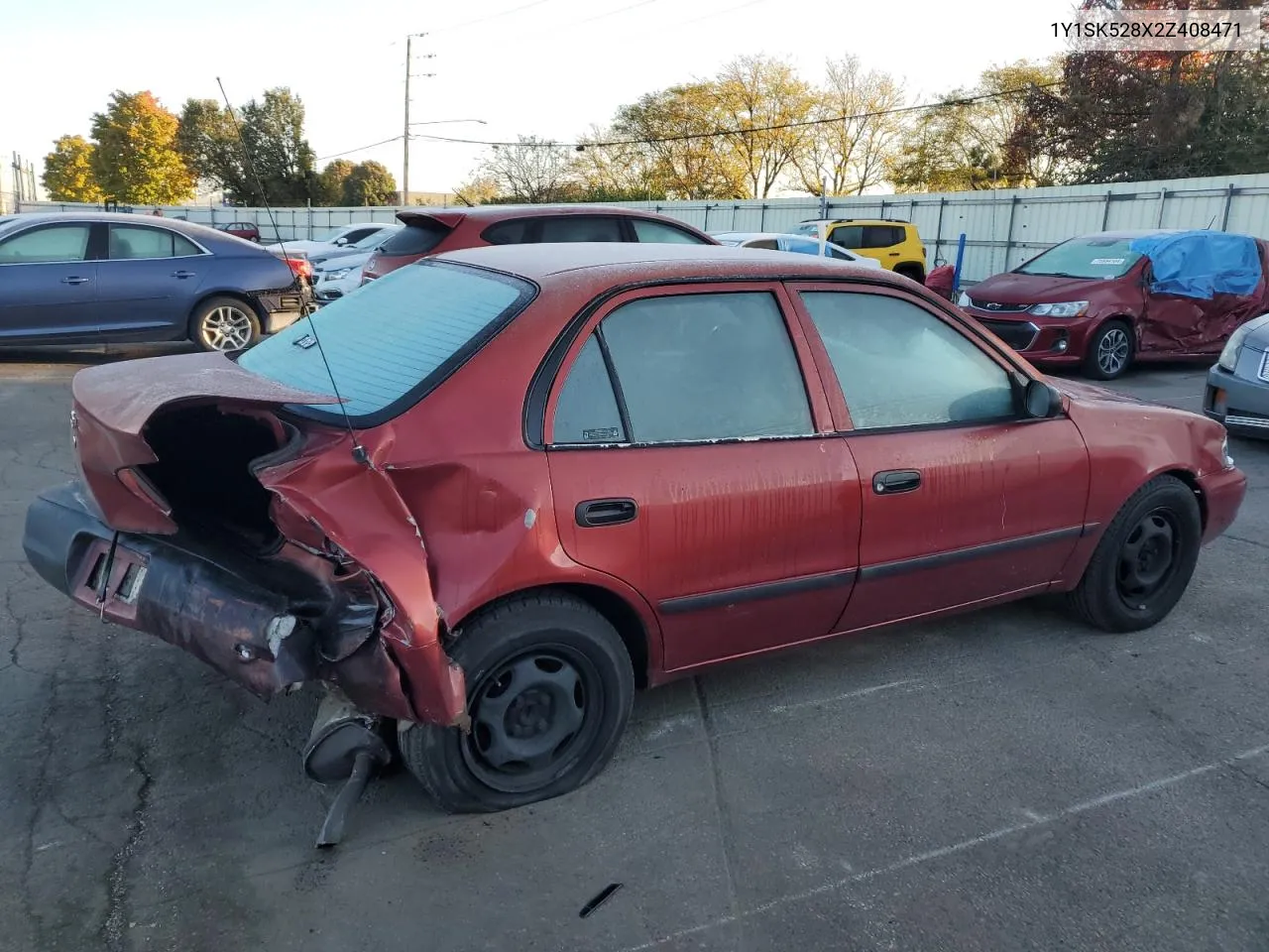 2002 Chevrolet Geo Prizm Base VIN: 1Y1SK528X2Z408471 Lot: 76451034