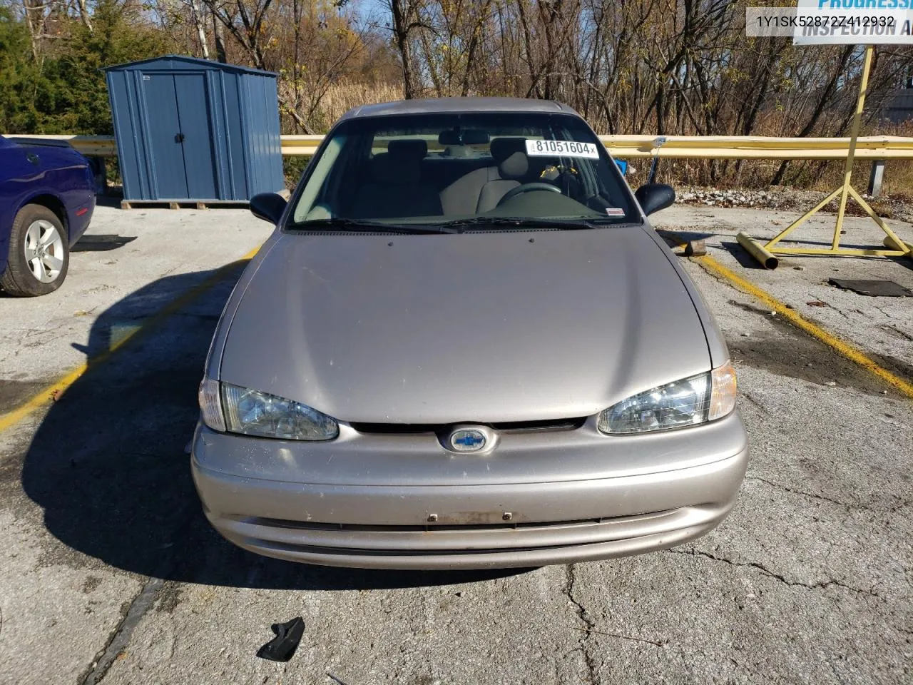 2002 Chevrolet Geo Prizm Base VIN: 1Y1SK52872Z412932 Lot: 81051604