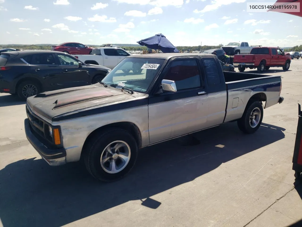 1987 Chevrolet S Truck S10 VIN: 1GCCS14RXH8195978 Lot: 72264504