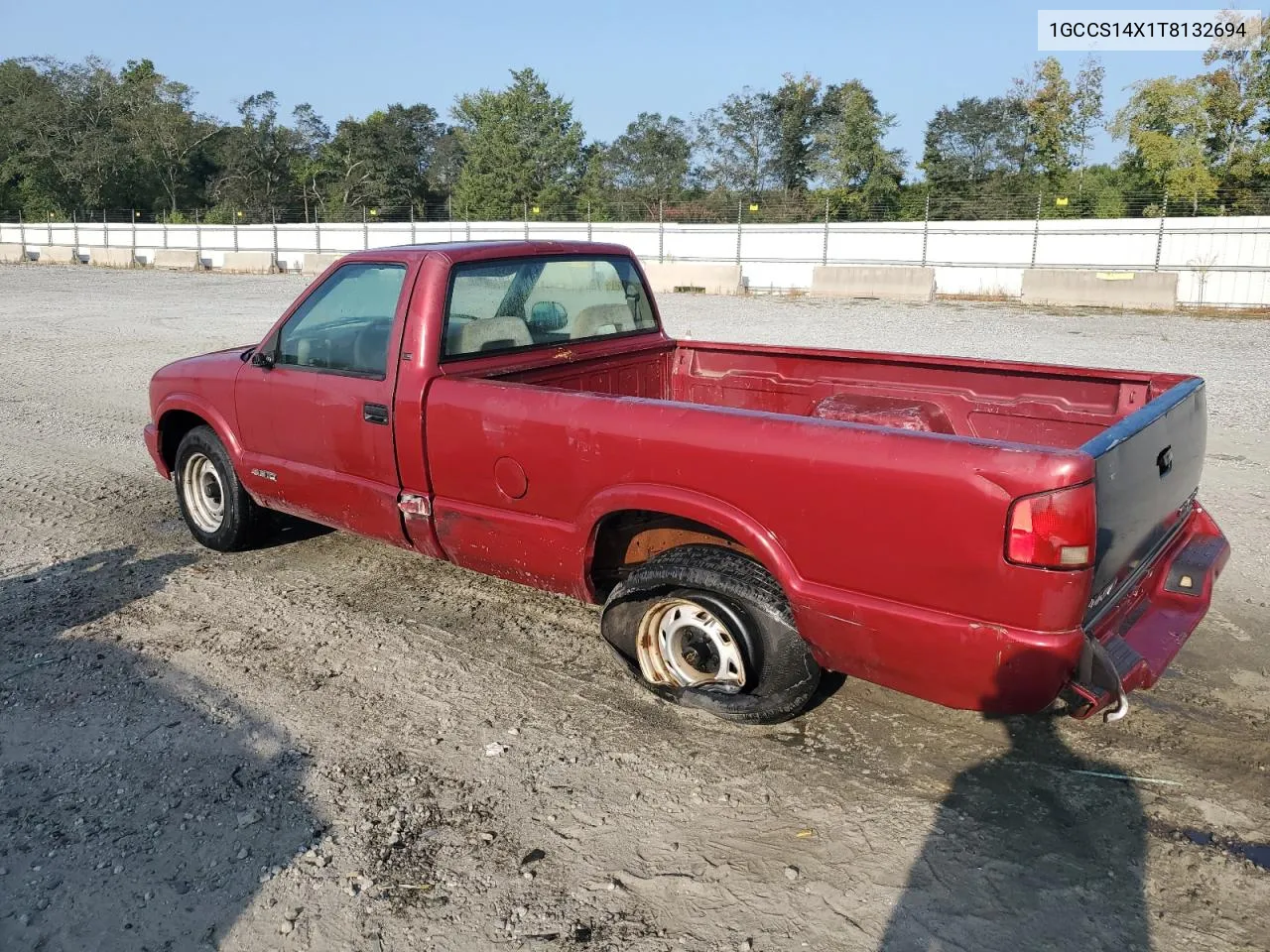 1996 Chevrolet S Truck S10 VIN: 1GCCS14X1T8132694 Lot: 70801294