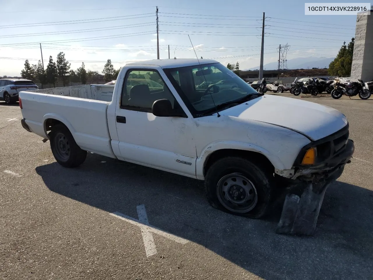 1997 Chevrolet S Truck S10 VIN: 1GCDT14X3VK228916 Lot: 72472214