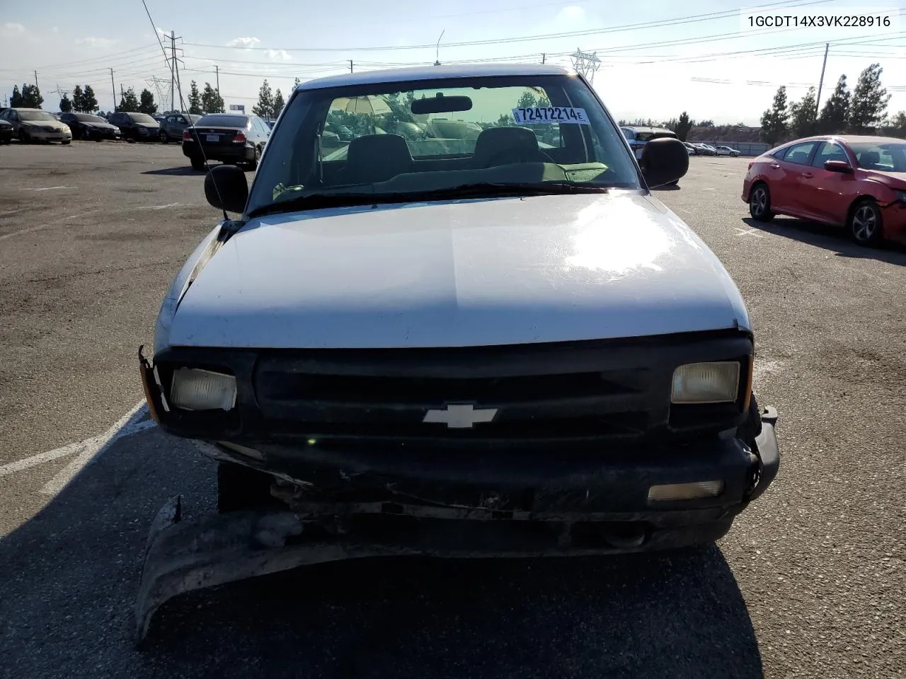 1997 Chevrolet S Truck S10 VIN: 1GCDT14X3VK228916 Lot: 72472214