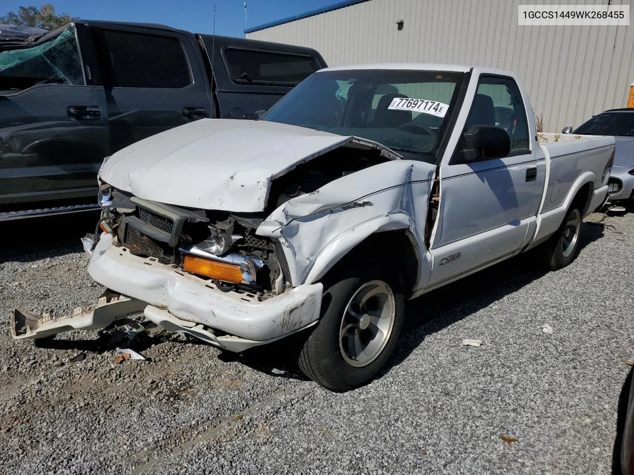 1998 Chevrolet S Truck S10 VIN: 1GCCS1449WK268455 Lot: 77697174