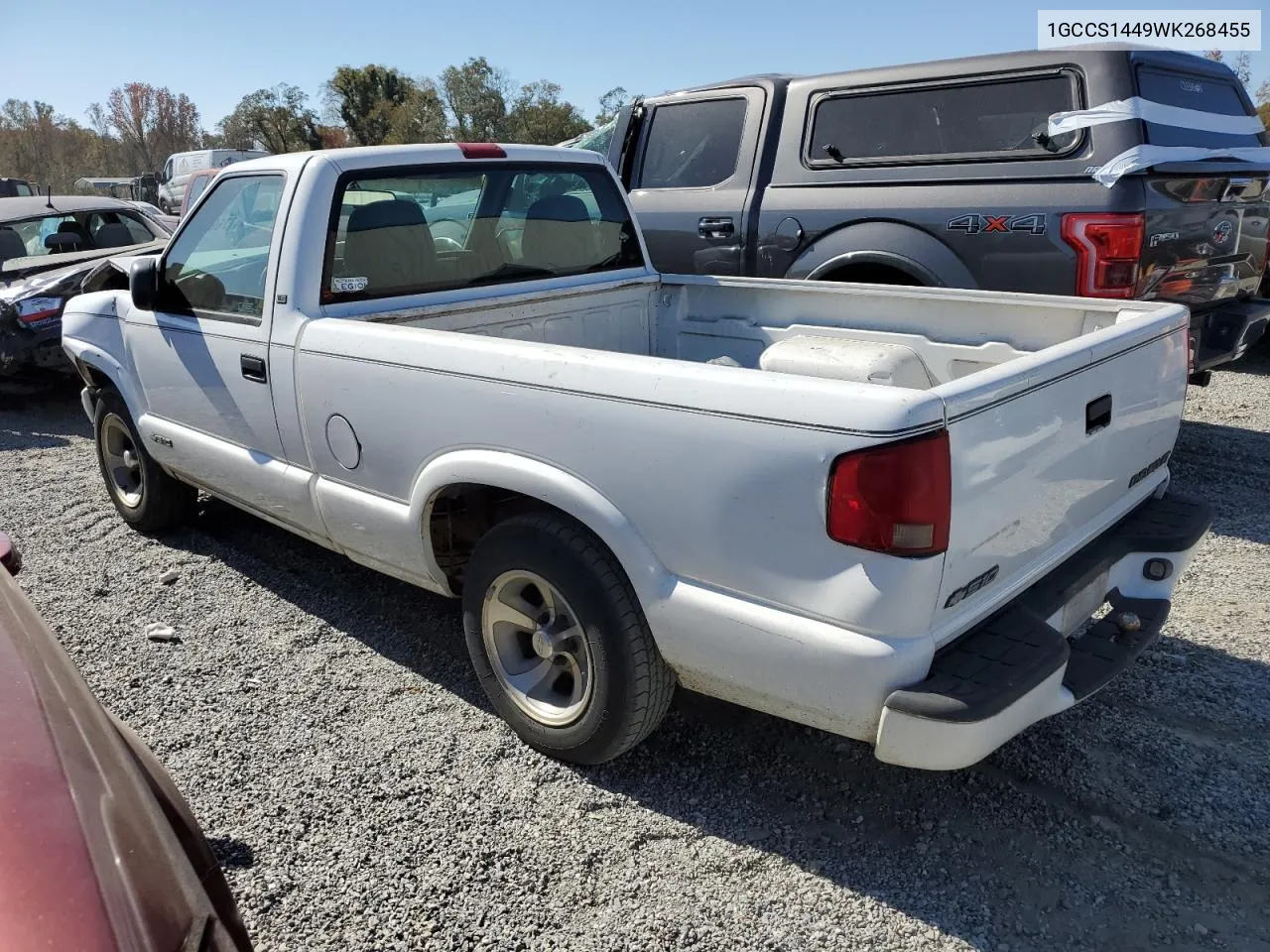 1998 Chevrolet S Truck S10 VIN: 1GCCS1449WK268455 Lot: 77697174