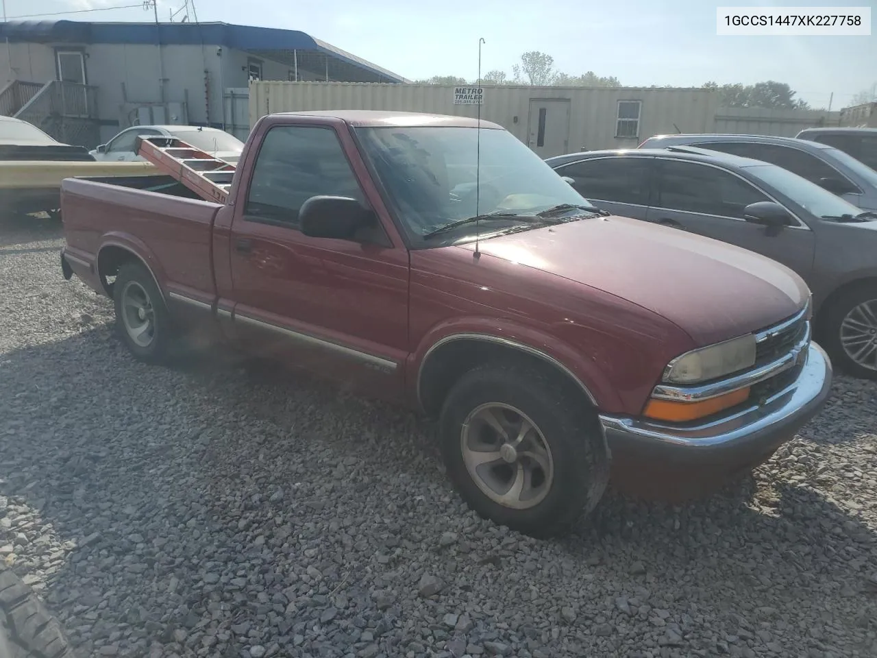 1999 Chevrolet S Truck S10 VIN: 1GCCS1447XK227758 Lot: 72877874