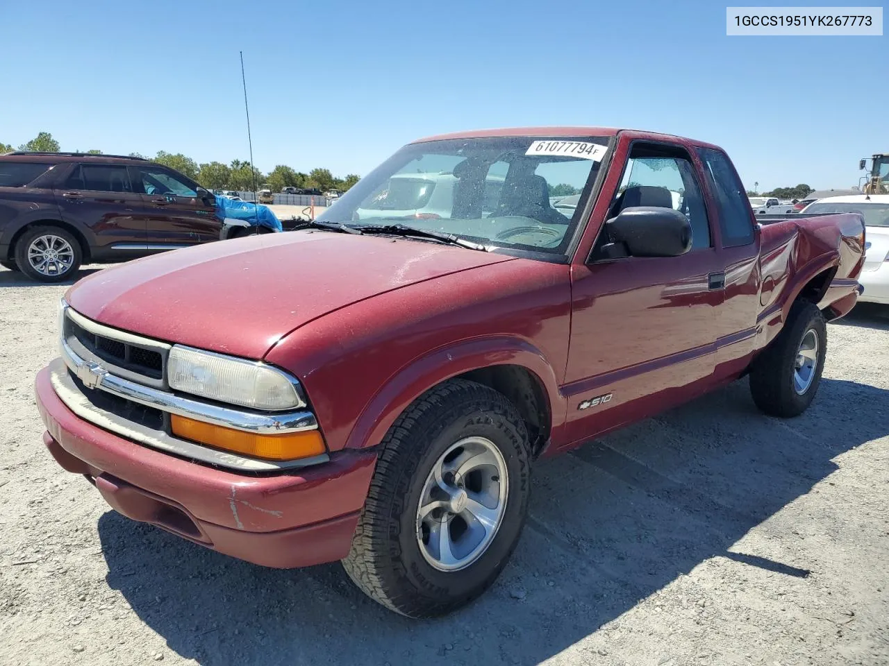 2000 Chevrolet S Truck S10 VIN: 1GCCS1951YK267773 Lot: 61077794