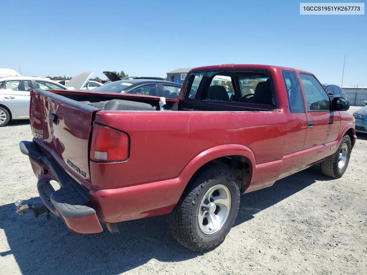 2000 Chevrolet S Truck S10 VIN: 1GCCS1951YK267773 Lot: 61077794