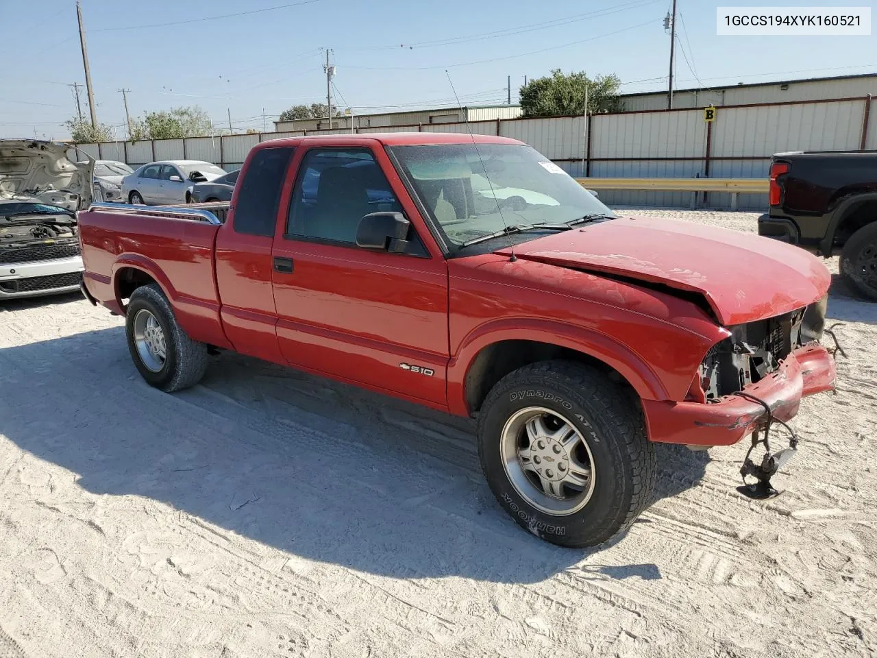 1GCCS194XYK160521 2000 Chevrolet S Truck S10