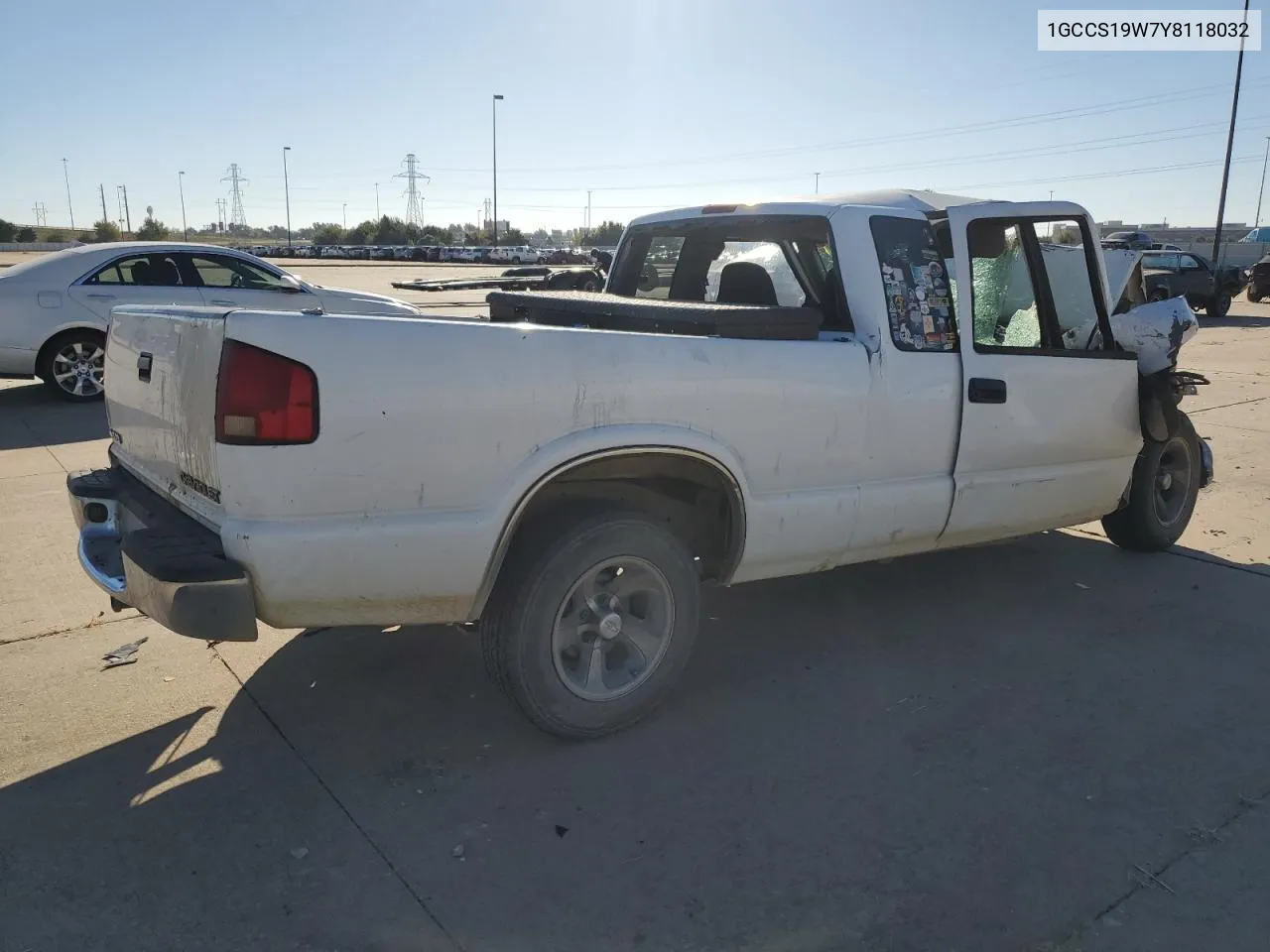 2000 Chevrolet S Truck S10 VIN: 1GCCS19W7Y8118032 Lot: 77163794