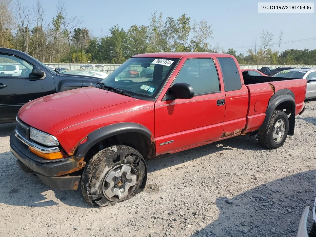 2001 Chevrolet S Truck S10 VIN: 1GCCT19W218146906 Lot: 70922194