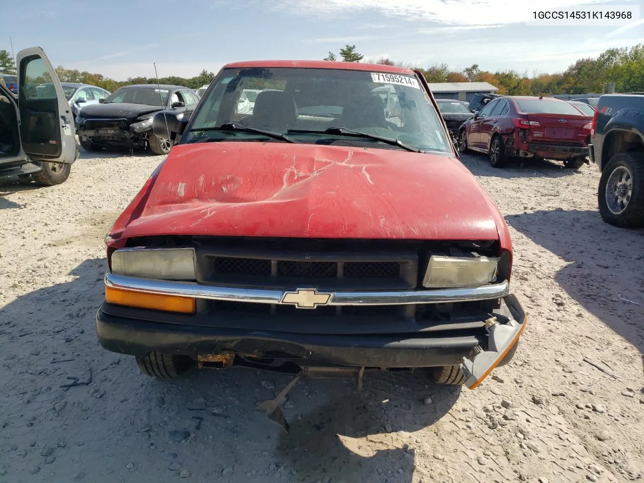 2001 Chevrolet S Truck S10 VIN: 1GCCS14531K143968 Lot: 71595214