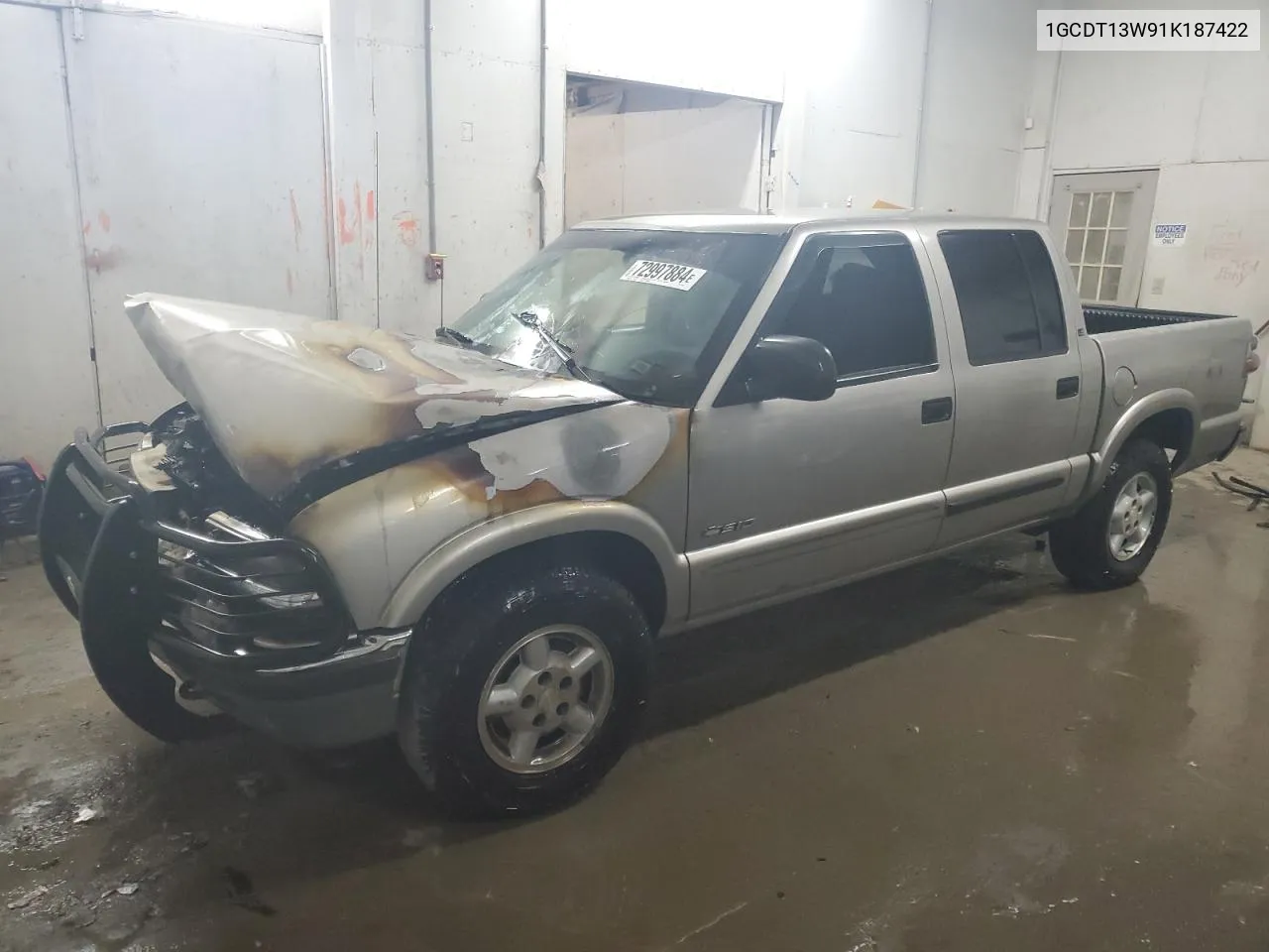 2001 Chevrolet S Truck S10 VIN: 1GCDT13W91K187422 Lot: 72997884