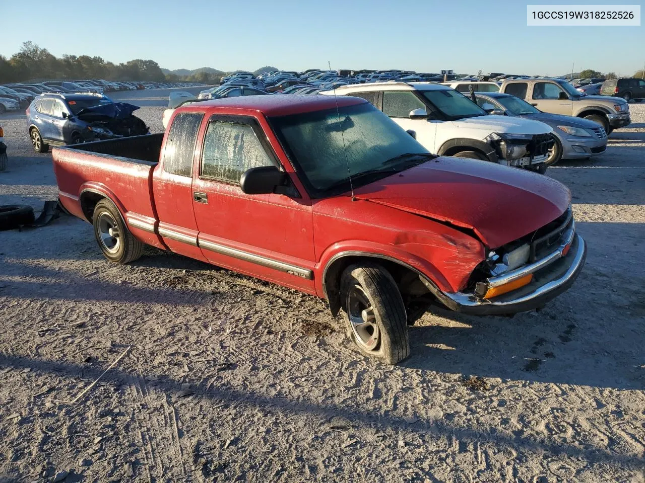 2001 Chevrolet S Truck S10 VIN: 1GCCS19W318252526 Lot: 75535554