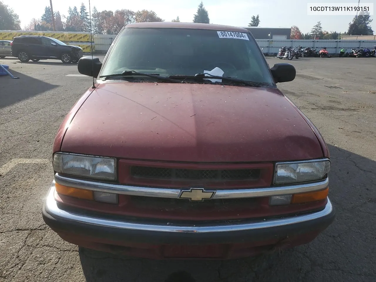 2001 Chevrolet S Truck S10 VIN: 1GCDT13W11K193151 Lot: 80147004