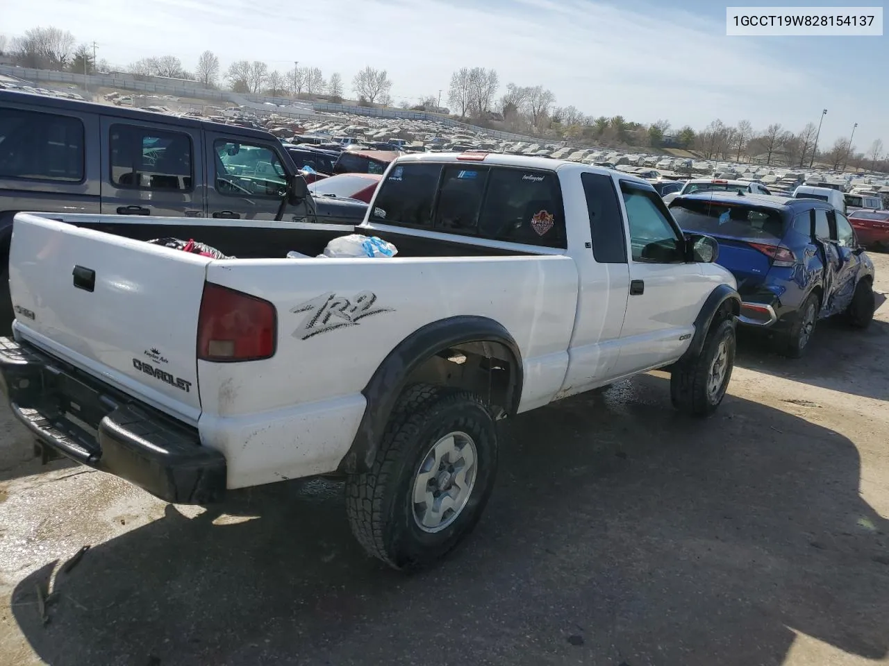 2002 Chevrolet S Truck S10 VIN: 1GCCT19W828154137 Lot: 43566524