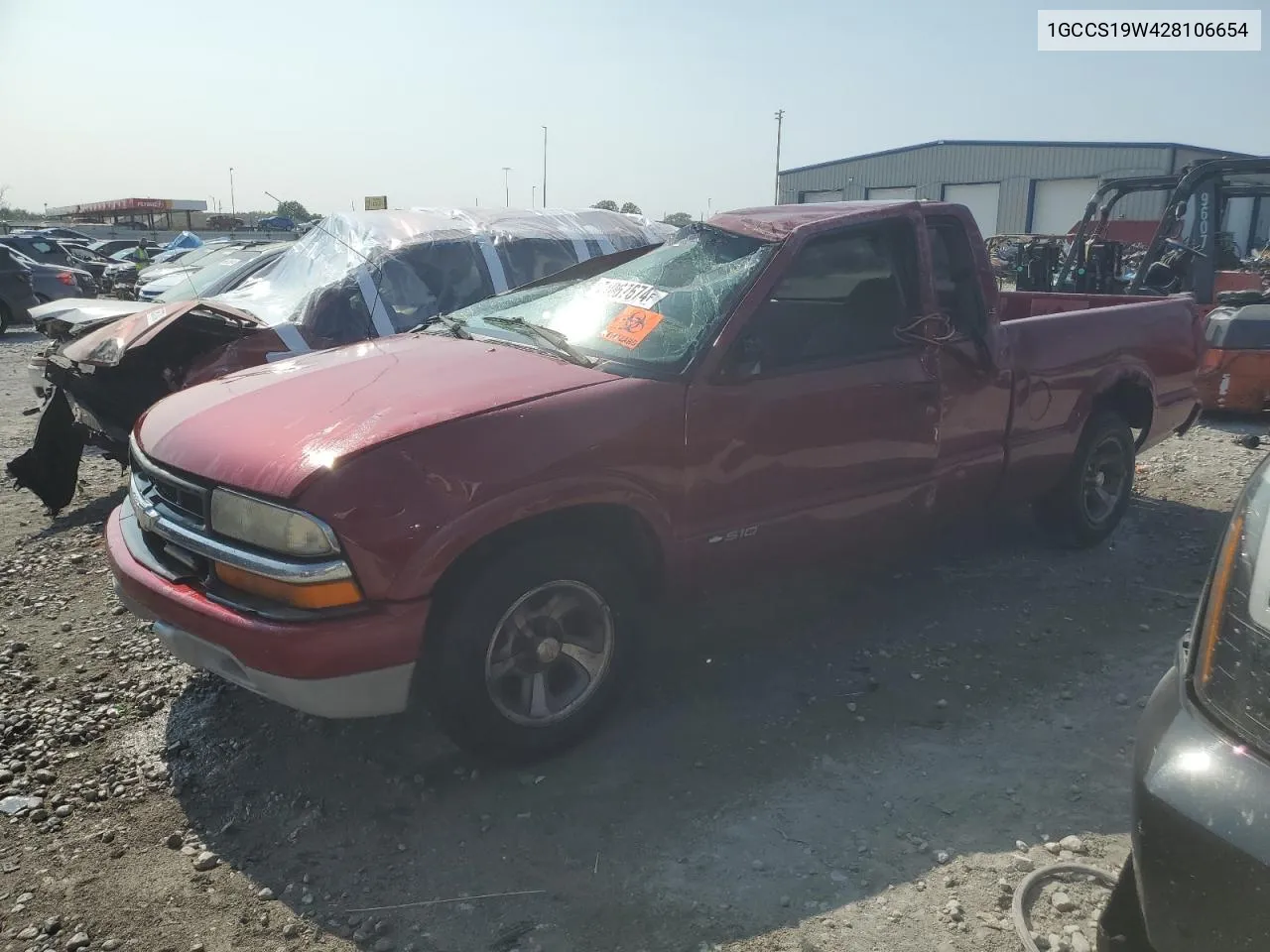 2002 Chevrolet S Truck S10 VIN: 1GCCS19W428106654 Lot: 71067674