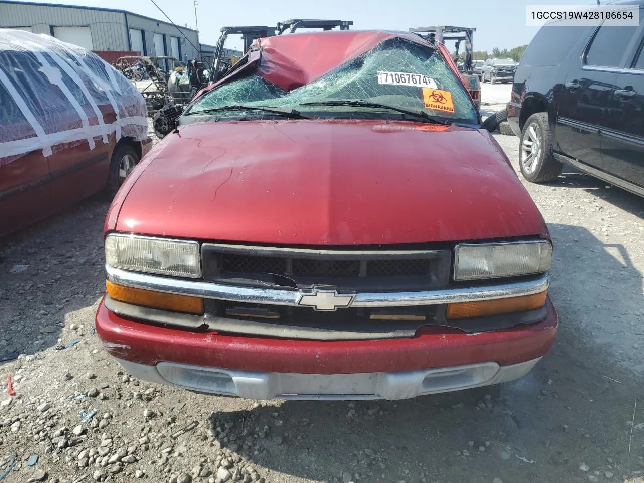 2002 Chevrolet S Truck S10 VIN: 1GCCS19W428106654 Lot: 71067674