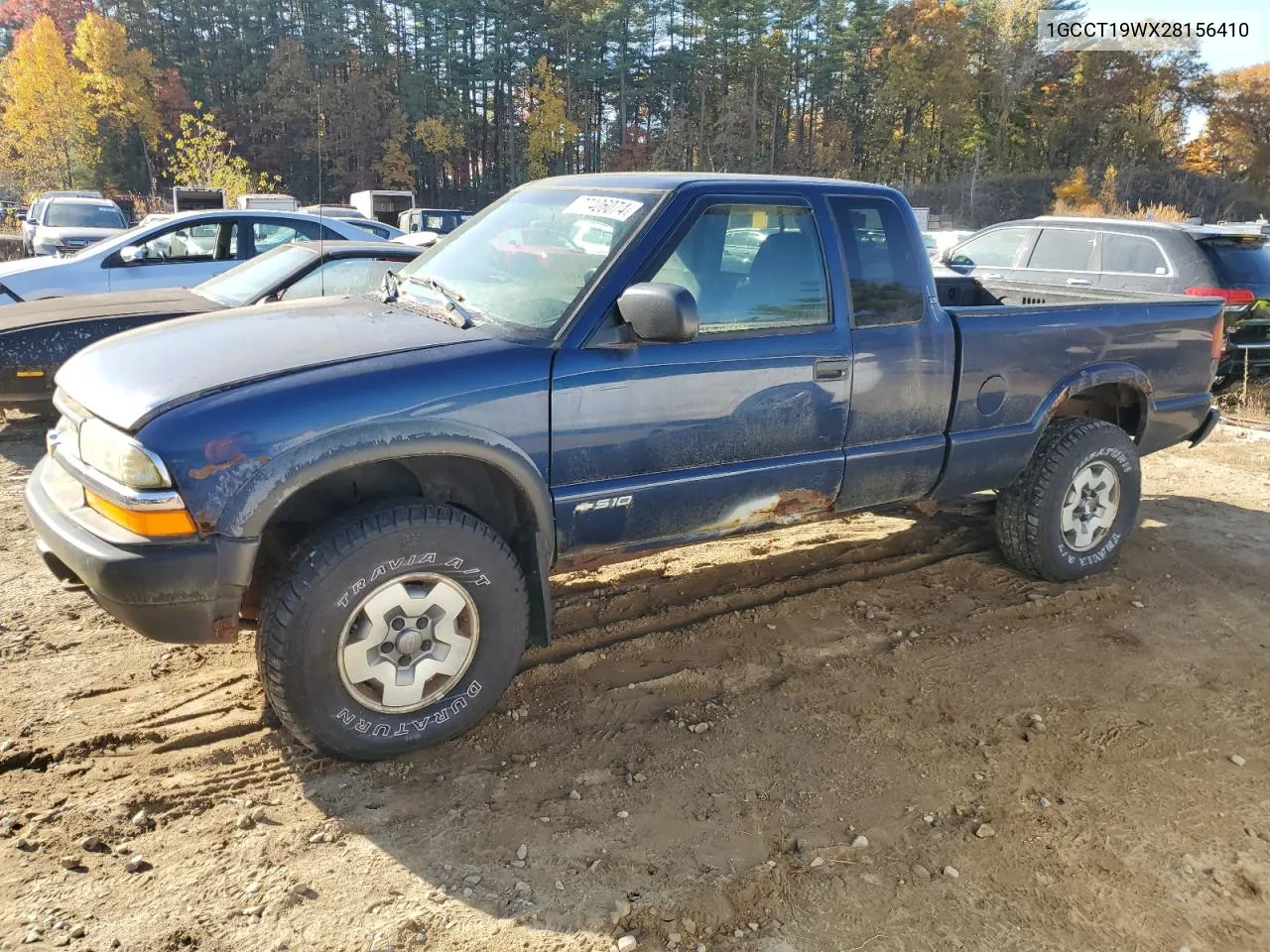 2002 Chevrolet S Truck S10 VIN: 1GCCT19WX28156410 Lot: 77406074