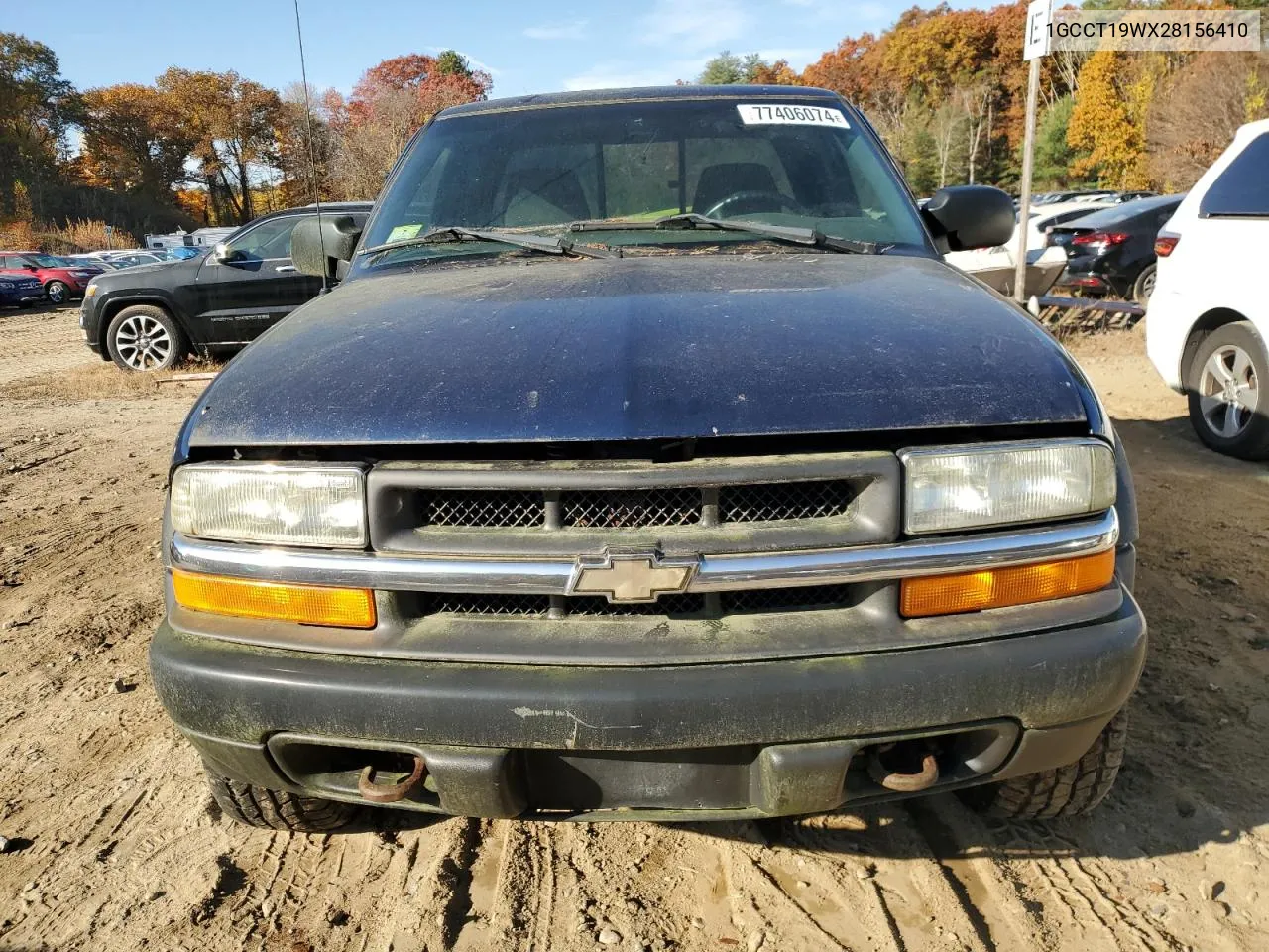 2002 Chevrolet S Truck S10 VIN: 1GCCT19WX28156410 Lot: 77406074