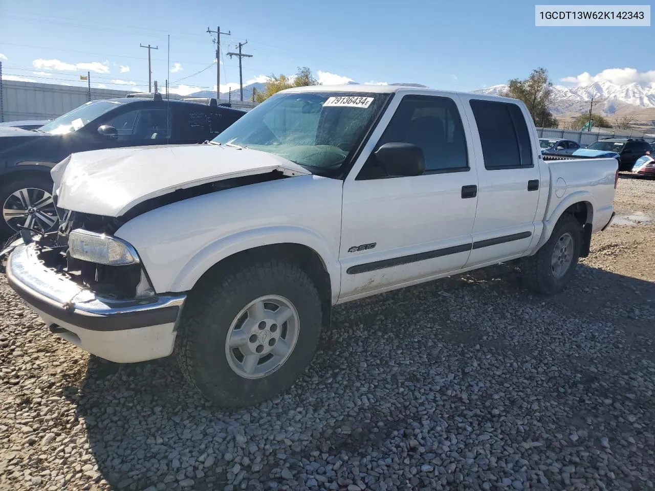 2002 Chevrolet S Truck S10 VIN: 1GCDT13W62K142343 Lot: 79136434