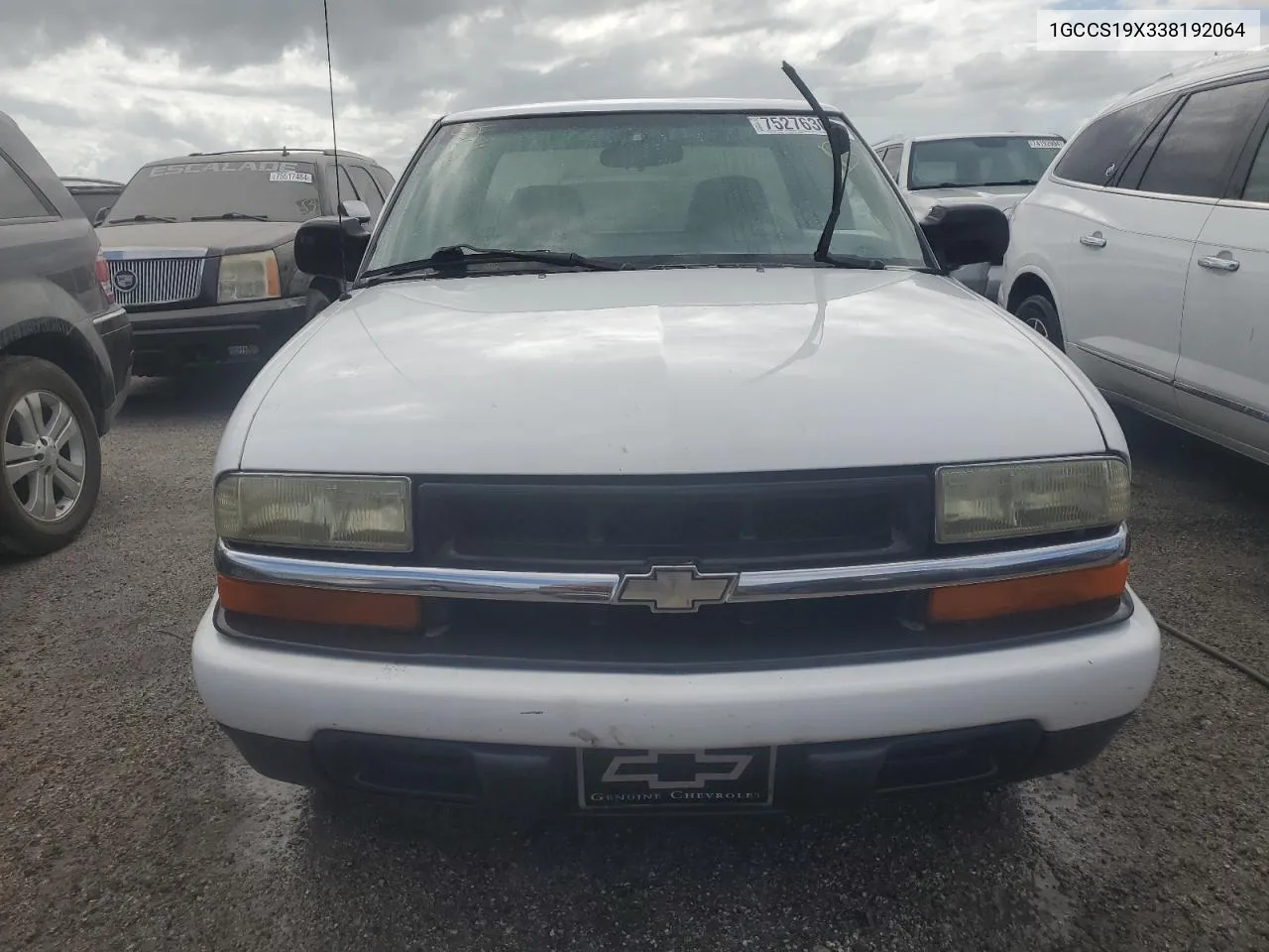 2003 Chevrolet S Truck S10 VIN: 1GCCS19X338192064 Lot: 75276304