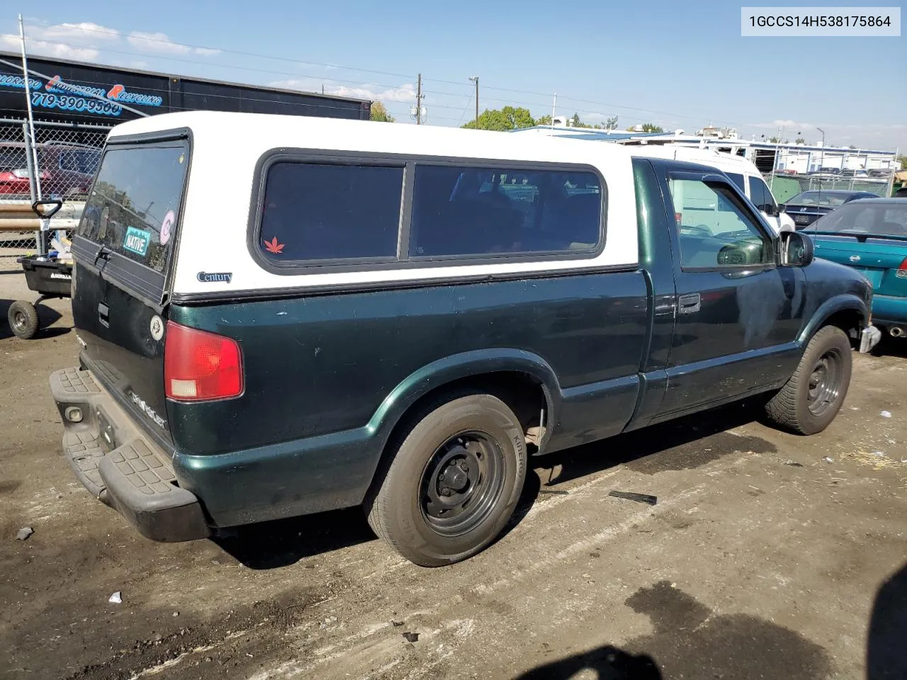 2003 Chevrolet S Truck S10 VIN: 1GCCS14H538175864 Lot: 75446664