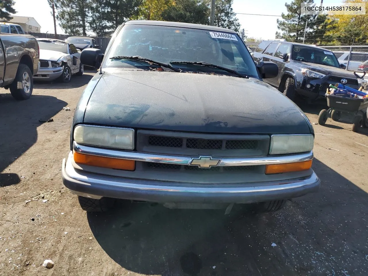 2003 Chevrolet S Truck S10 VIN: 1GCCS14H538175864 Lot: 75446664