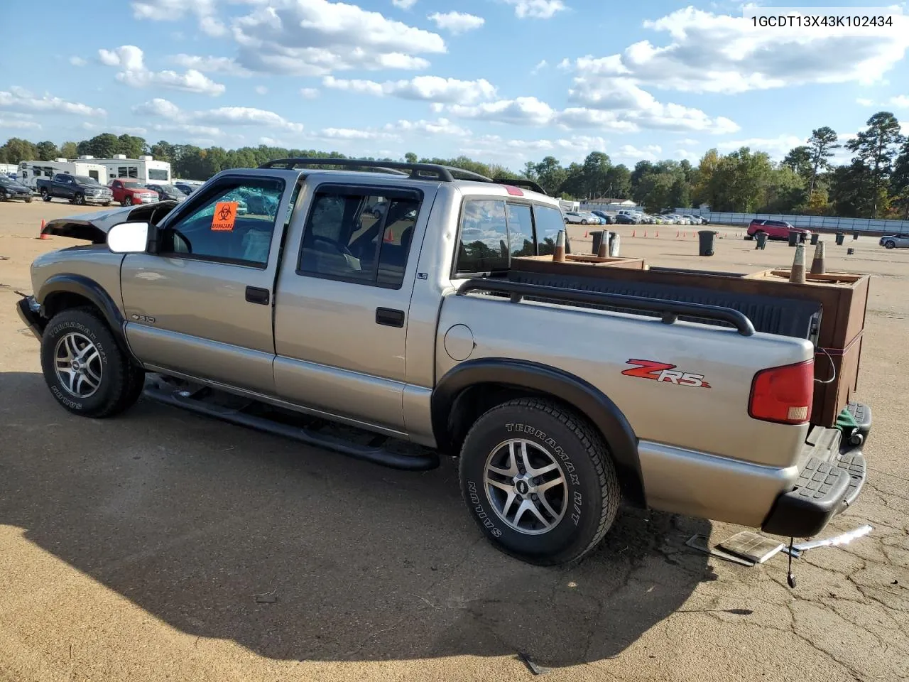 2003 Chevrolet S Truck S10 VIN: 1GCDT13X43K102434 Lot: 77745844