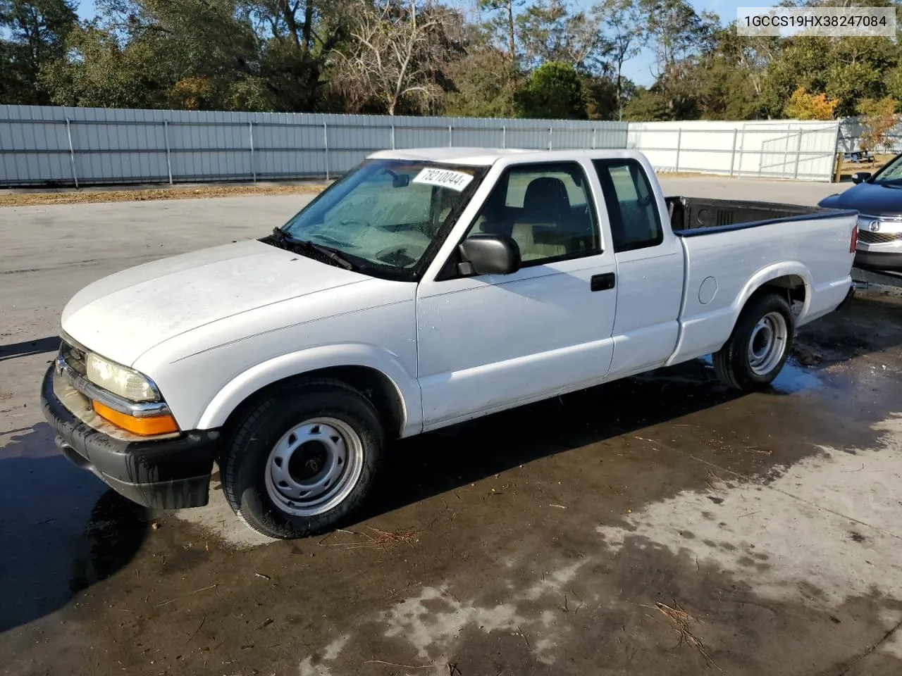 2003 Chevrolet S Truck S10 VIN: 1GCCS19HX38247084 Lot: 78210044