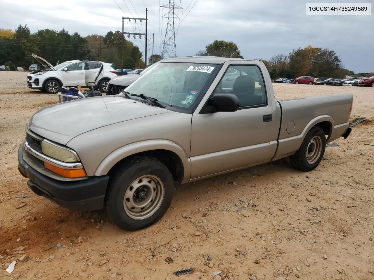 2003 Chevrolet S Truck S10 VIN: 1GCCS14H738249589 Lot: 78395474