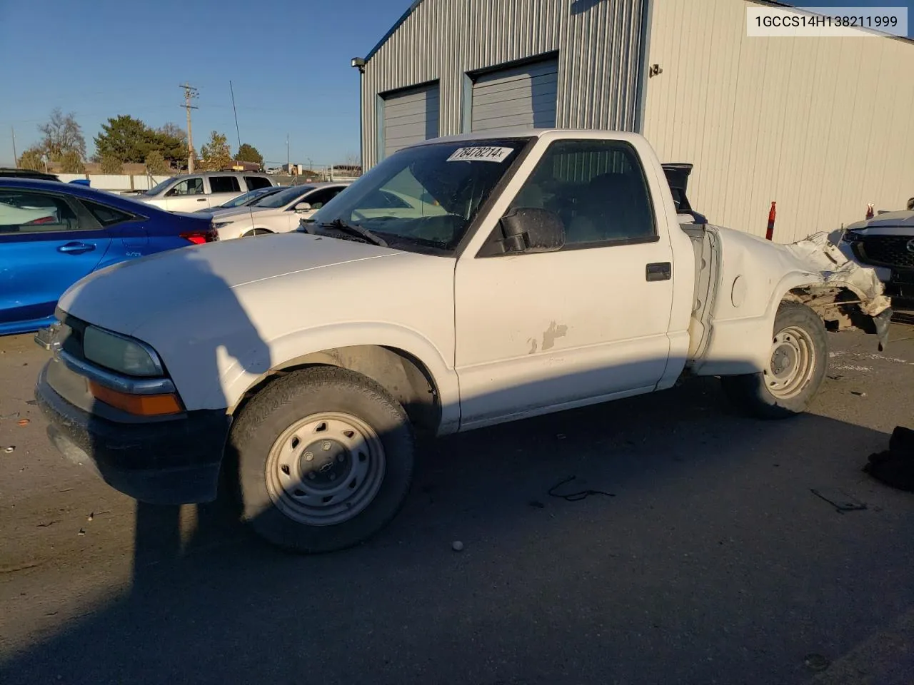 2003 Chevrolet S Truck S10 VIN: 1GCCS14H138211999 Lot: 78478214