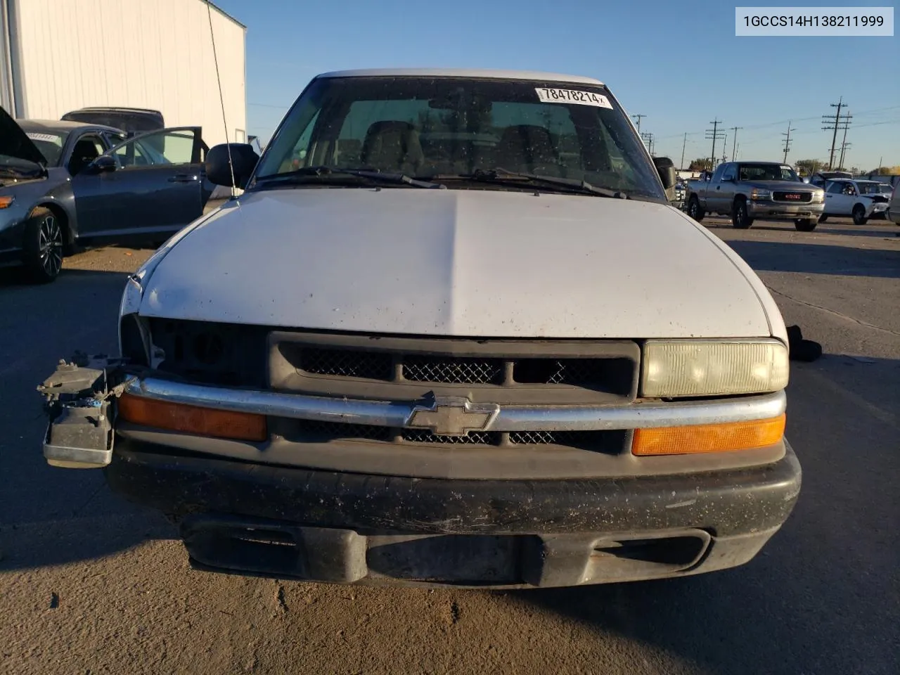 2003 Chevrolet S Truck S10 VIN: 1GCCS14H138211999 Lot: 78478214