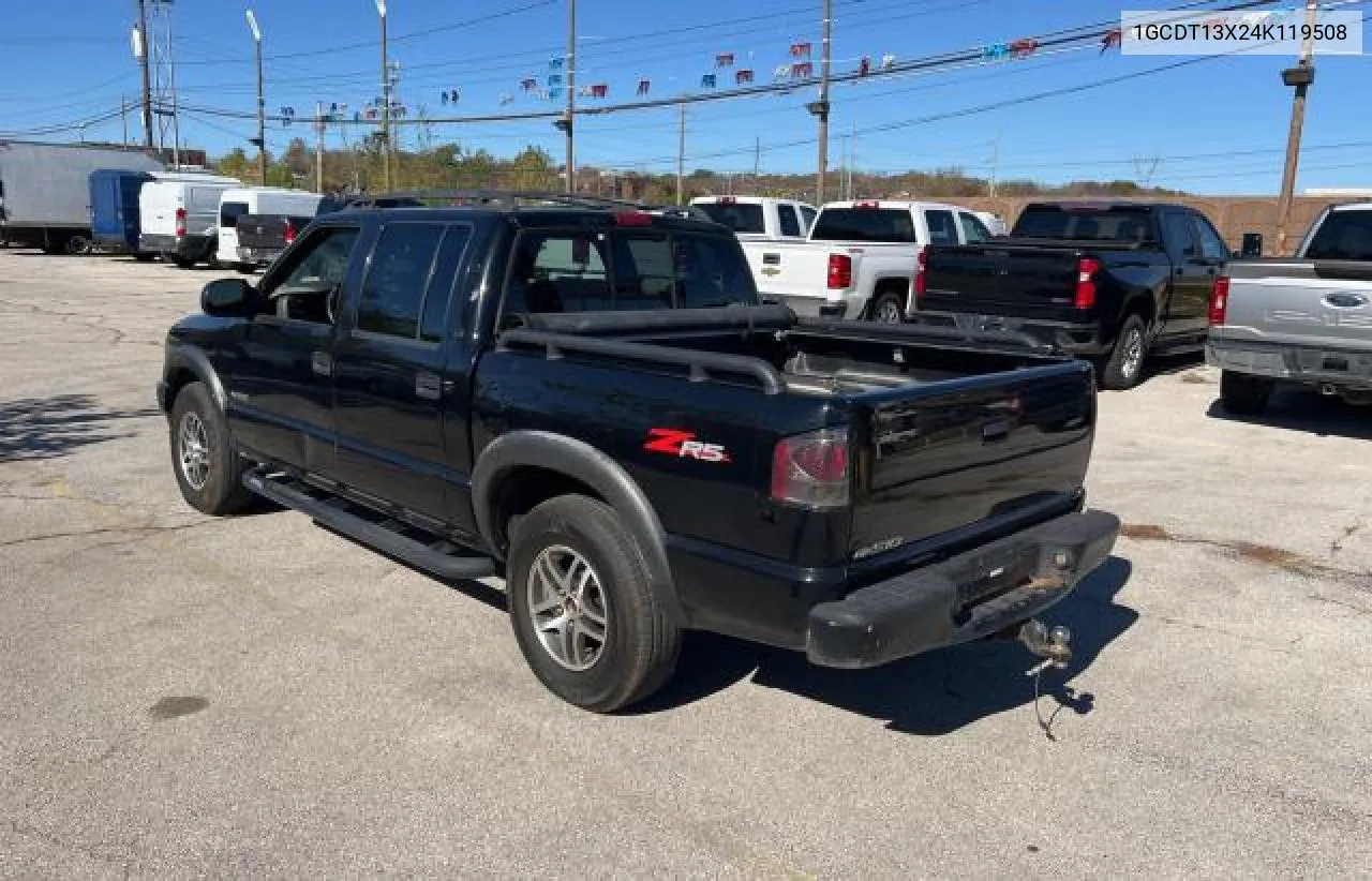 2004 Chevrolet S Truck S10 VIN: 1GCDT13X24K119508 Lot: 79243194