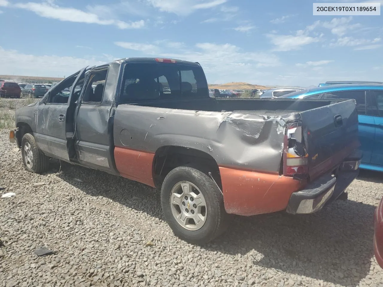 1999 Chevrolet Silverado K1500 VIN: 2GCEK19T0X1189654 Lot: 66281074