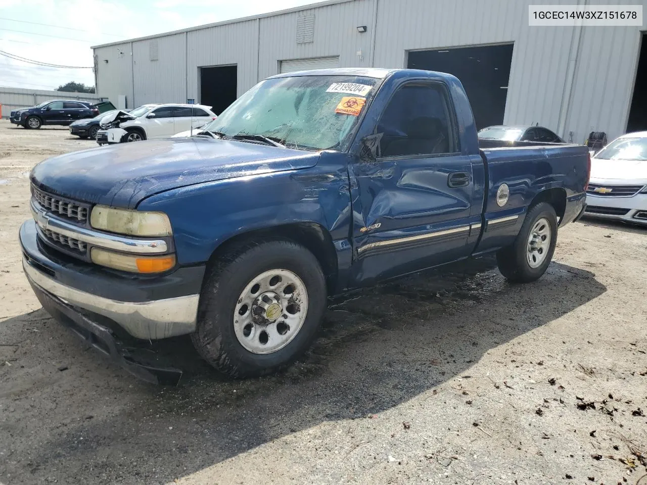 1999 Chevrolet Silverado C1500 VIN: 1GCEC14W3XZ151678 Lot: 72199204