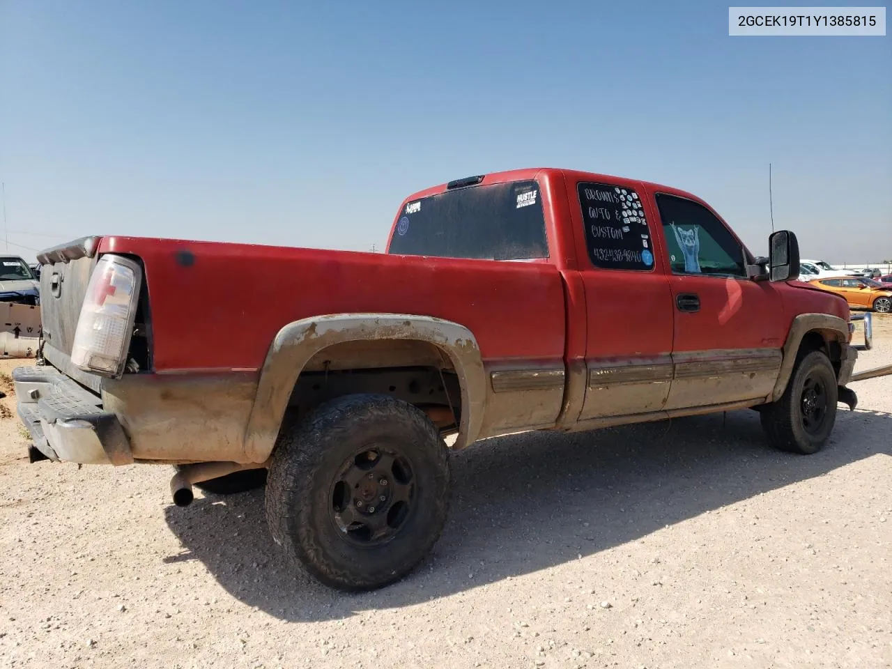 2000 Chevrolet Silverado K1500 VIN: 2GCEK19T1Y1385815 Lot: 57039604