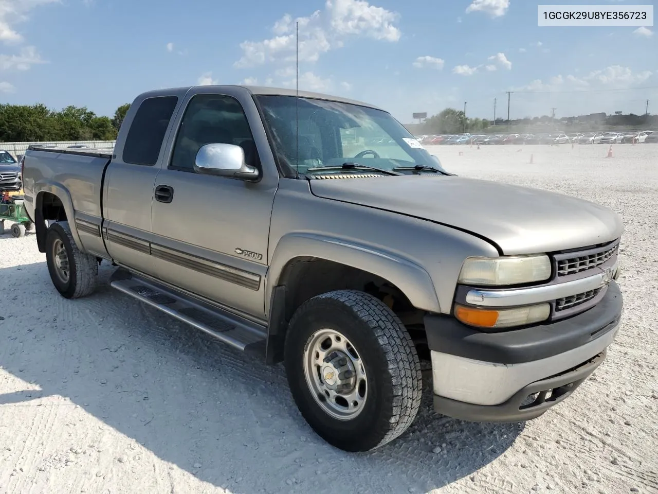 1GCGK29U8YE356723 2000 Chevrolet Silverado K2500