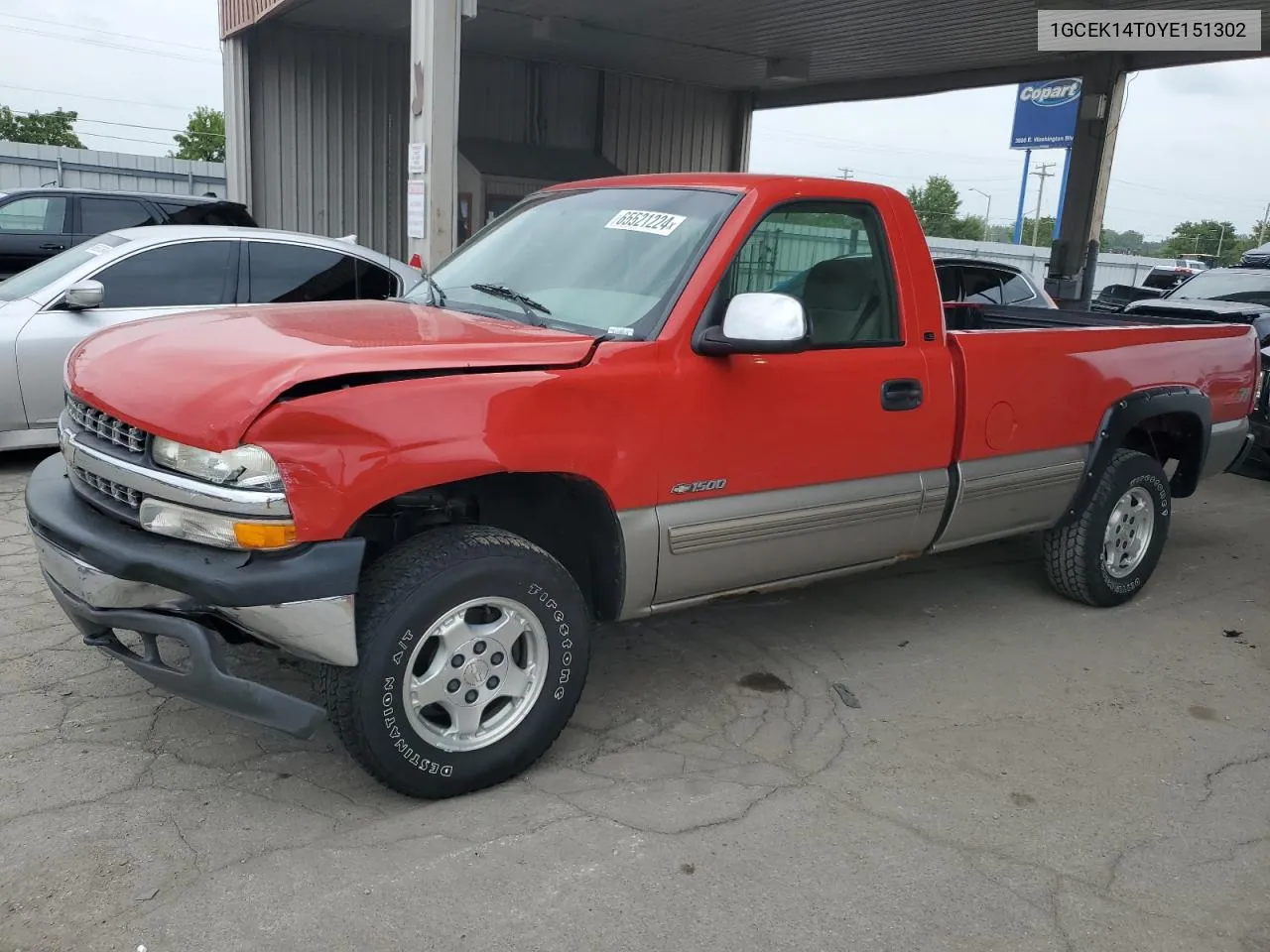 2000 Chevrolet Silverado K1500 VIN: 1GCEK14T0YE151302 Lot: 65521224