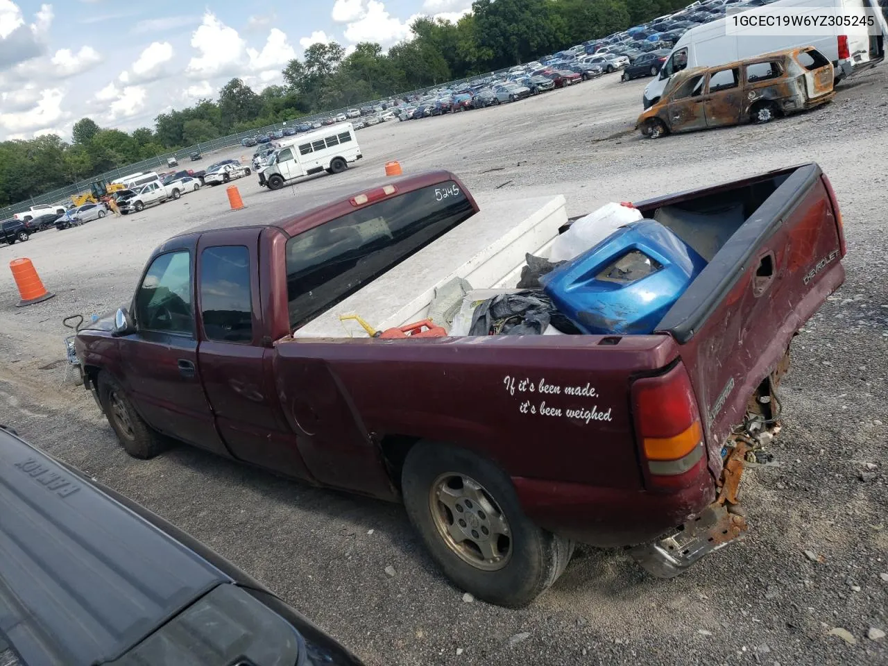 2000 Chevrolet Silverado C1500 VIN: 1GCEC19W6YZ305245 Lot: 68050304